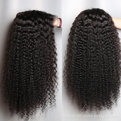Lace Frontal Human Hair Wigs for Black Women wholesale Remy Brazilian Curly Lace Front Wig Pre-Plucked With Baby Hair
